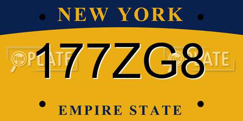 177ZG8 New York License Plate