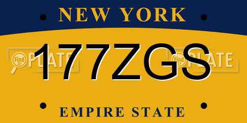 177ZGS New York License Plate