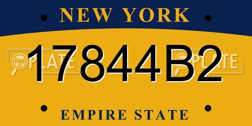 17844B2 New York License Plate
