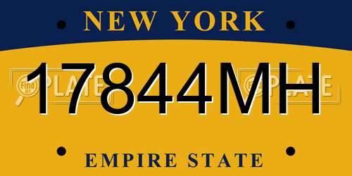 17844MH New York License Plate
