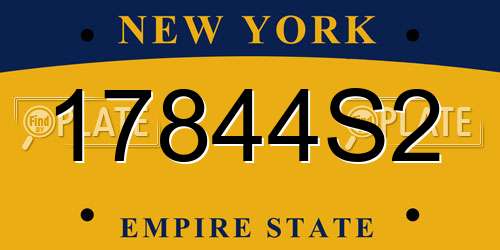 17844S2 New York License Plate