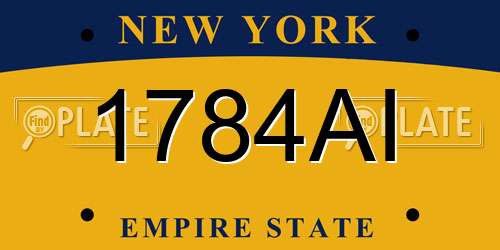 1784AI New York License Plate