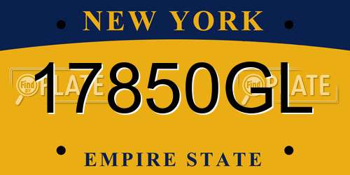 17850GL New York License Plate