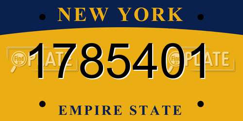 1785401 New York License Plate
