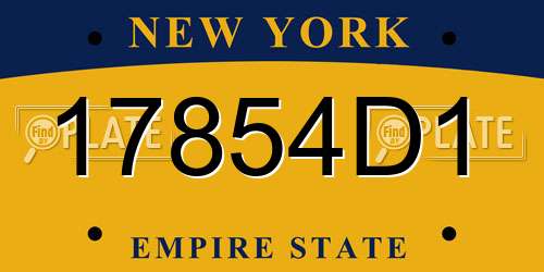 17854D1 New York License Plate