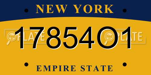 17854O1 New York License Plate