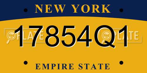 17854Q1 New York License Plate