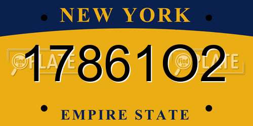 17861O2 New York License Plate