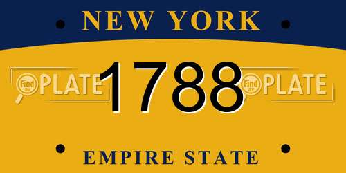 1788 New York License Plate