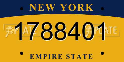 1788401 New York License Plate