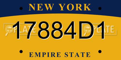 17884D1 New York License Plate