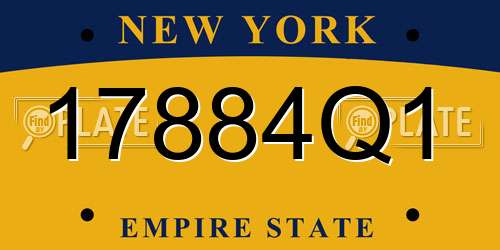 17884Q1 New York License Plate
