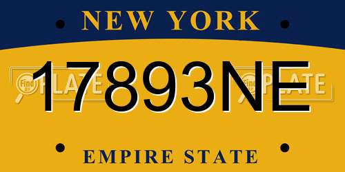 17893NE New York License Plate