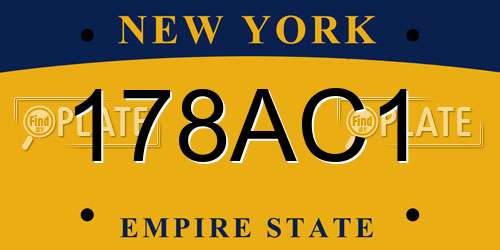 178AC1 New York License Plate