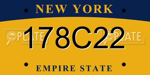 178C22 New York License Plate