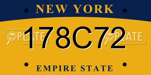 178C72 New York License Plate