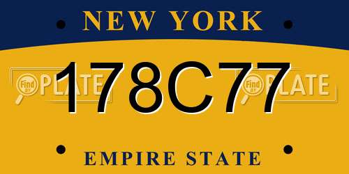 178C77 New York License Plate