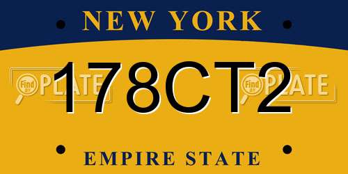 178CT2 New York License Plate