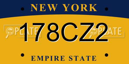 178CZ2 New York License Plate