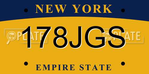 178JGS New York License Plate