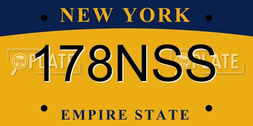 178NSS New York License Plate