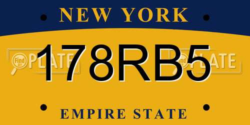 178RB5 New York License Plate