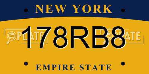 178RB8 New York License Plate