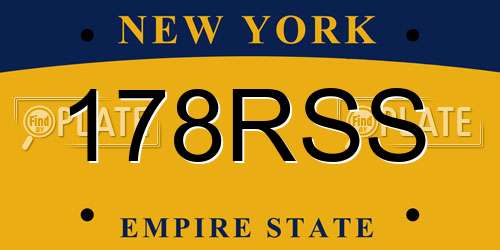 178RSS New York License Plate