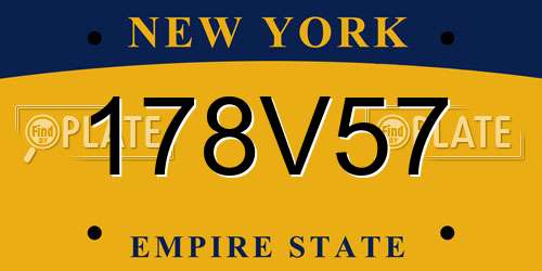 178V57 New York License Plate