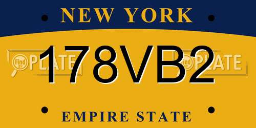 178VB2 New York License Plate