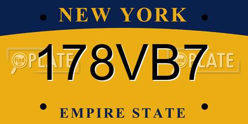 178VB7 New York License Plate