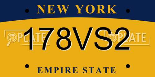 178VS2 New York License Plate