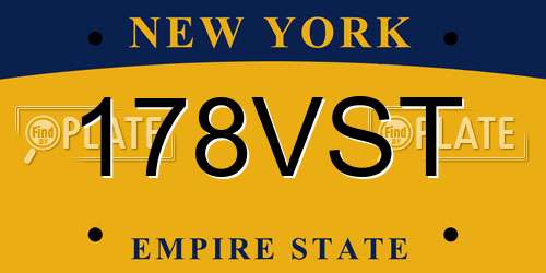 178VST New York License Plate