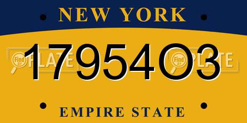17954O3 New York License Plate