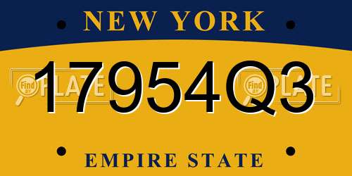 17954Q3 New York License Plate