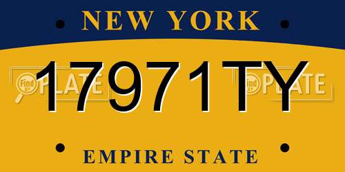 17971TY New York License Plate