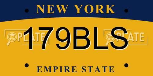 179BLS New York License Plate