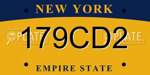 179CD2 New York License Plate