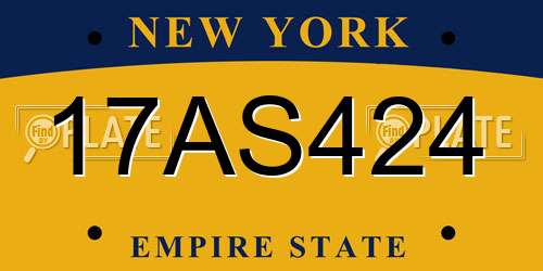 17AS424 New York License Plate