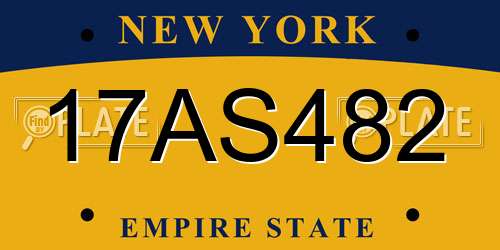 17AS482 New York License Plate