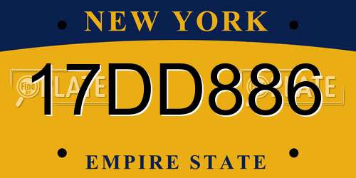 17DD886 New York License Plate
