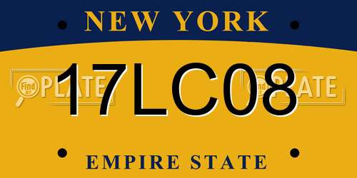 17LC08 New York License Plate