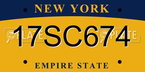17SC674 New York License Plate