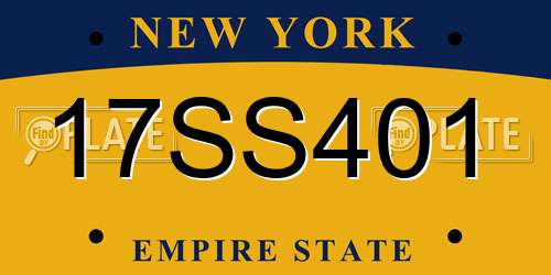 17SS401 New York License Plate