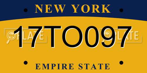 17TO097 New York License Plate