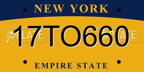 17TO660 New York License Plate