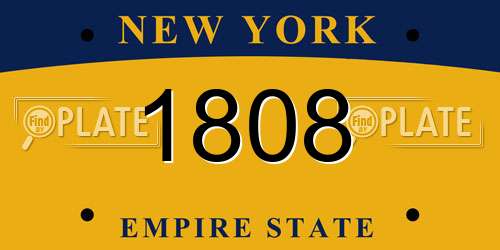 1808 New York License Plate
