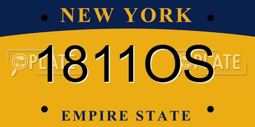 1811OS New York License Plate