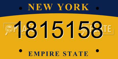 1815158 New York License Plate