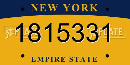 1815331 New York License Plate